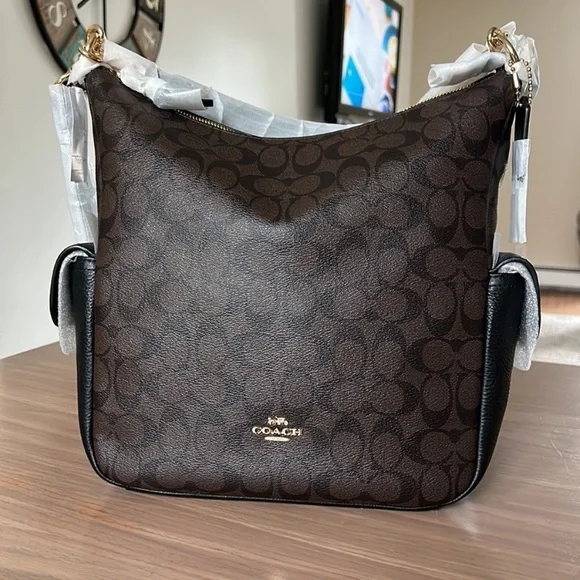 NWT $478 Coach NWT Pennie Shoulder/Crossbody Bag in Signature Canvas - Picture 4 of 14